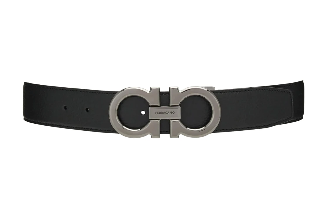 商品[国内直发] Salvatore Ferragamo|【可定制刻字】 FERRAGAMO菲拉格慕 �双面银扣气质高级感 平滑扣 牛皮 皮带 男款 棕/黑色 宽3.5cm,价格¥2918,第6张图片详细描述