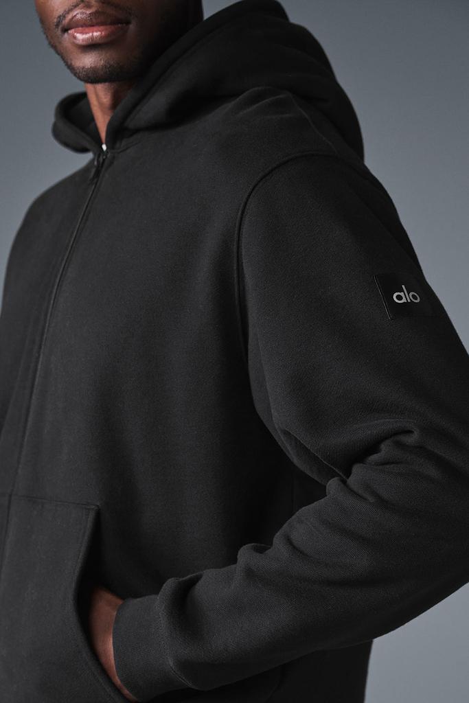 Alo Renown Heavy Weight Full Zip Hoodie - Black - Hoodies