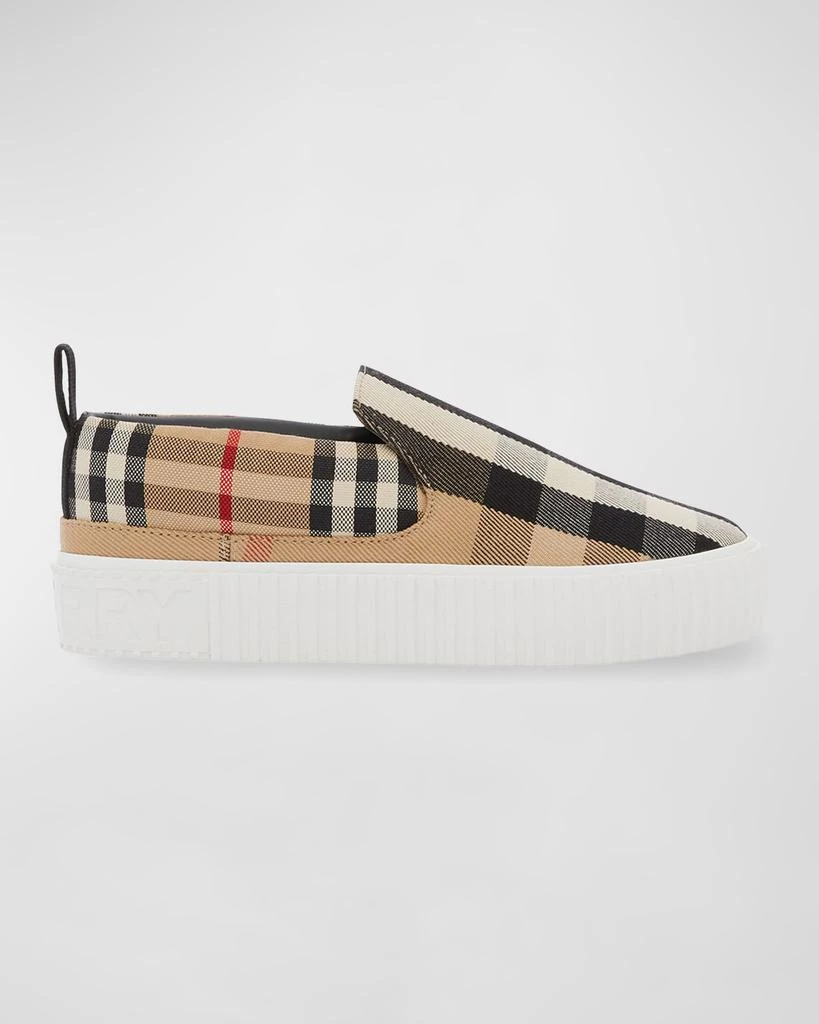 商品Burberry|Kid's Andrew Check Slip-On Sneakers, Toddlers/Kids,价格¥1859,第1张图片