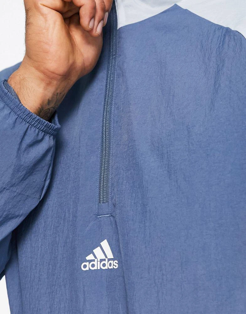 商品Adidas|adidas Training Vintage Sports panelled half zip jacket in navy,价格¥341,第4张图片详细描述