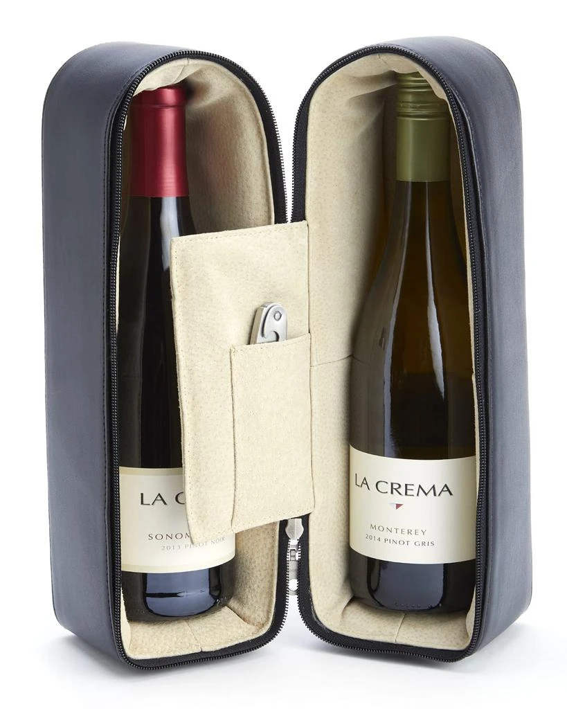 商品ROYCE New York|Monogrammed Leather Double Wine Bottle Carrying Case,价格¥2328,第2张图片详细描述