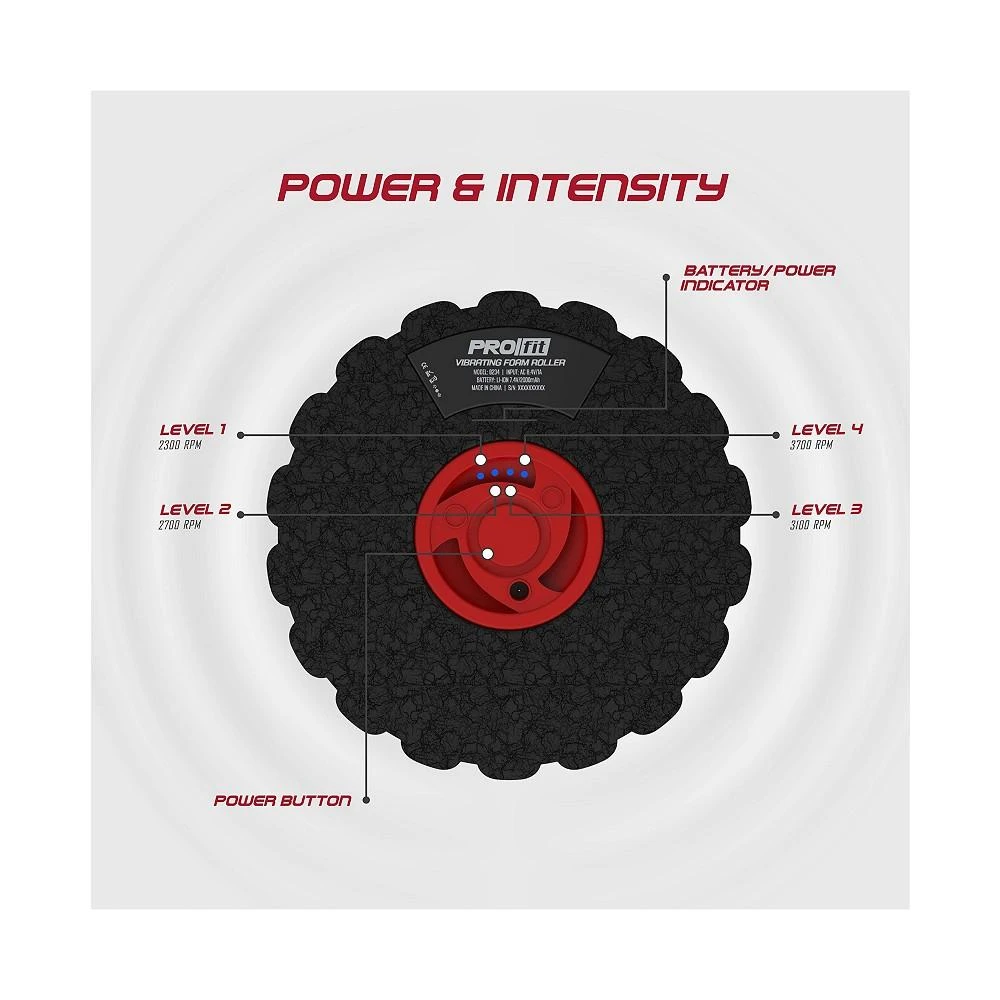 商品Tzumi|PRO-fit Vibrating Foam Roller, Lightweight and Portable Massager with Four High-Powered Vibration Levels,价格¥299,第4张图片详细描述