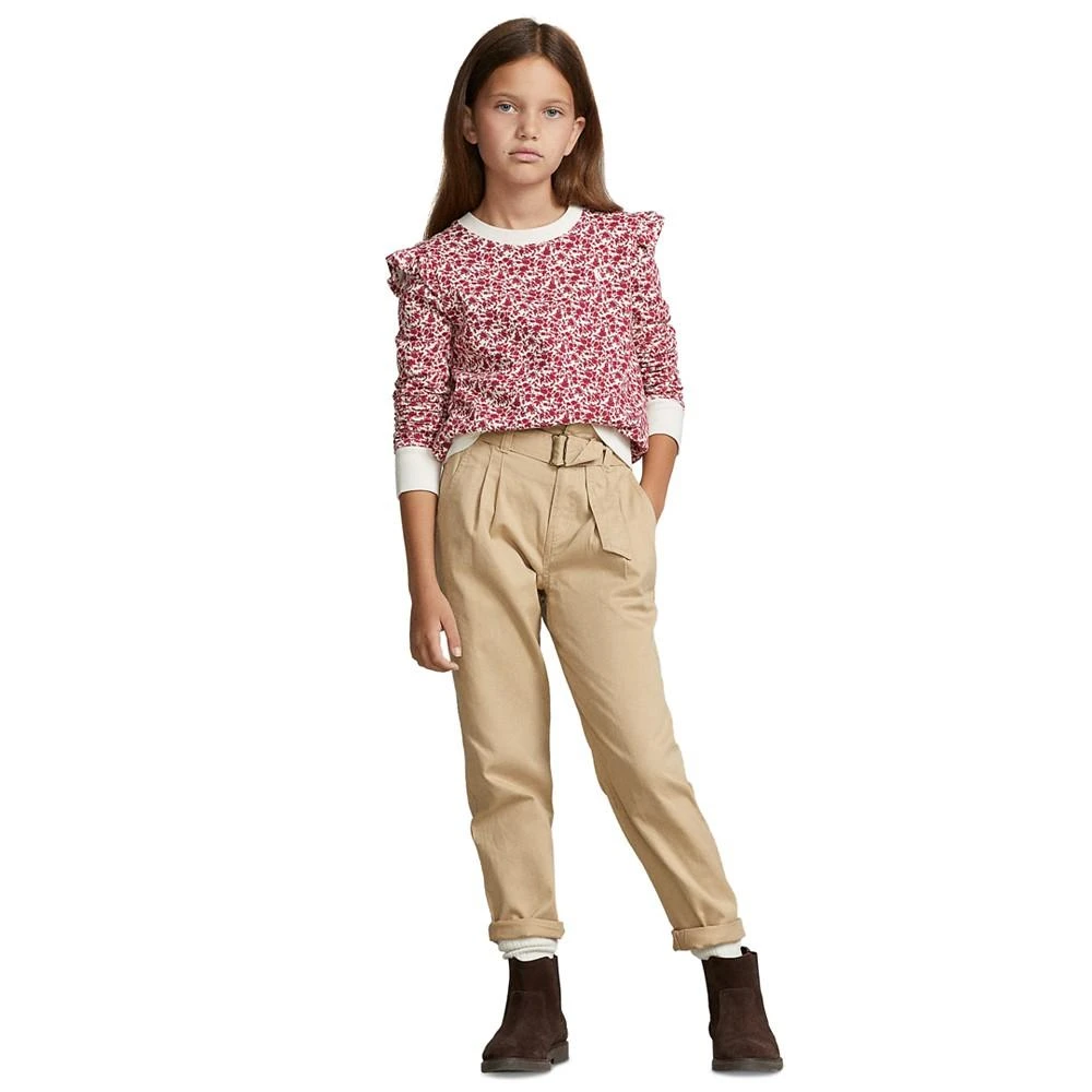 商品Ralph Lauren|Big Girls Floral Ruffled Fleece Sweatshirt,价格¥269,第3张图片详细描述