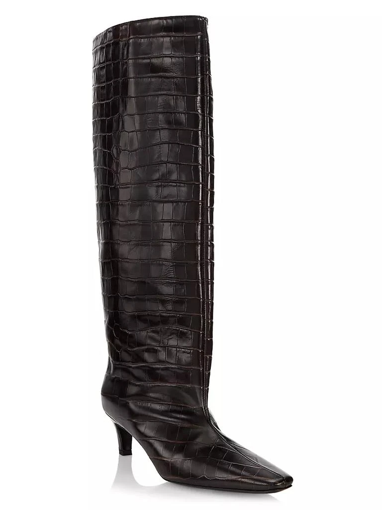 商品Totême|The Wide Shaft Croc-Embossed Leather Boots,价格¥8339,第2张图片详细描述
