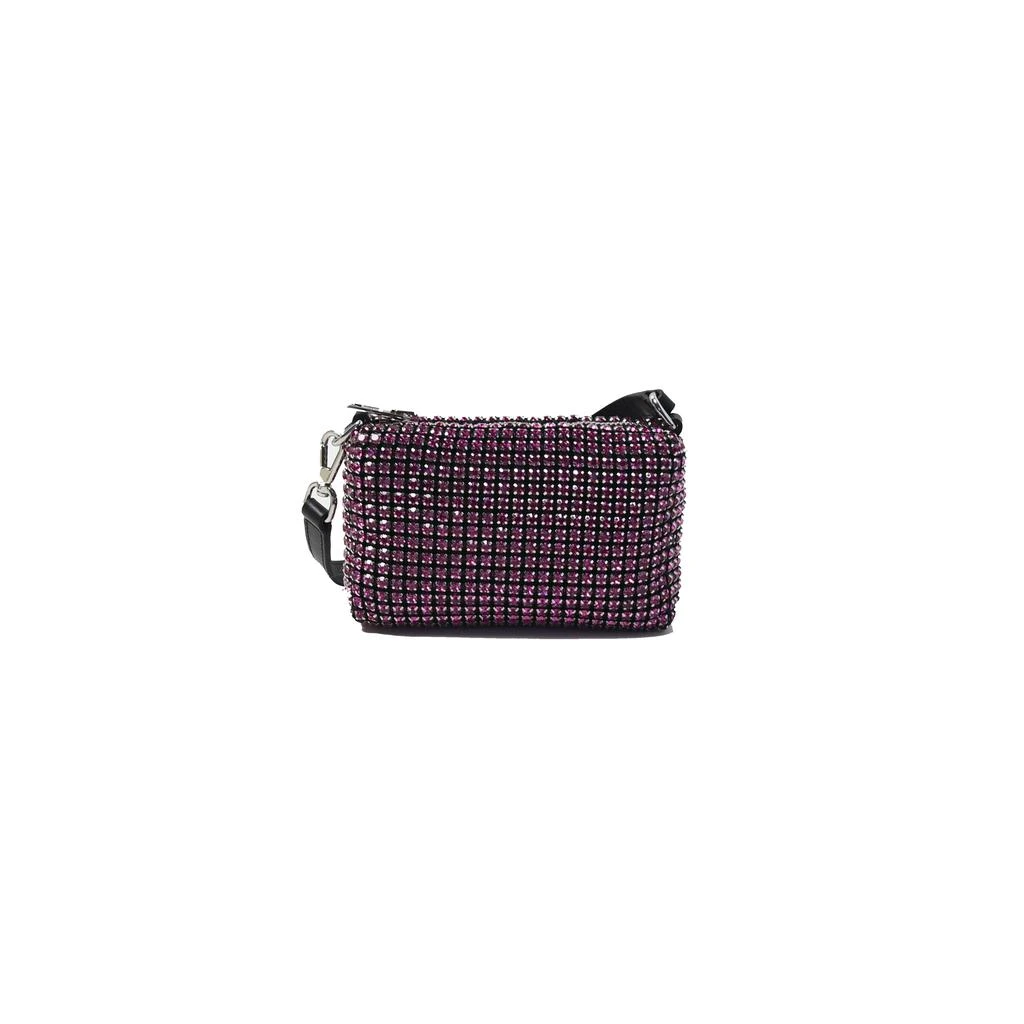 商品Alexander Wang|Alexander Wang Mini Pouch Rhinstone Mesh Fuchsia,价格¥5385,第1张图片