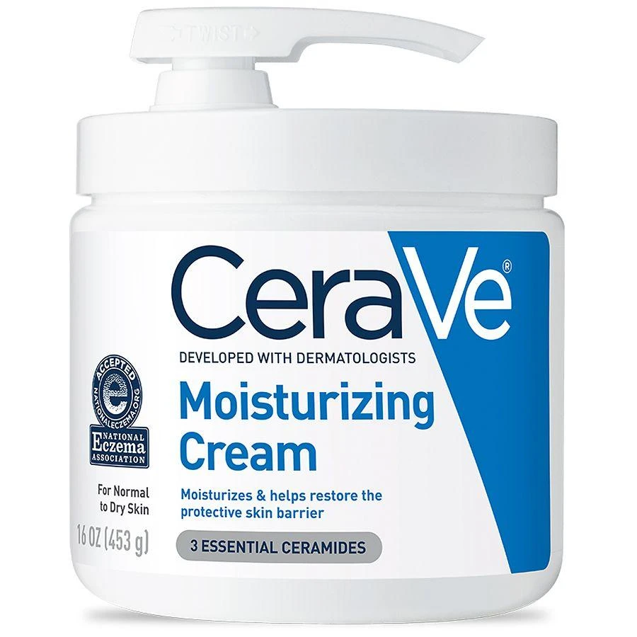 CeraVe Face & Body Moisturizing Cream with Pump for Normal to Dry Skin Unscented 1