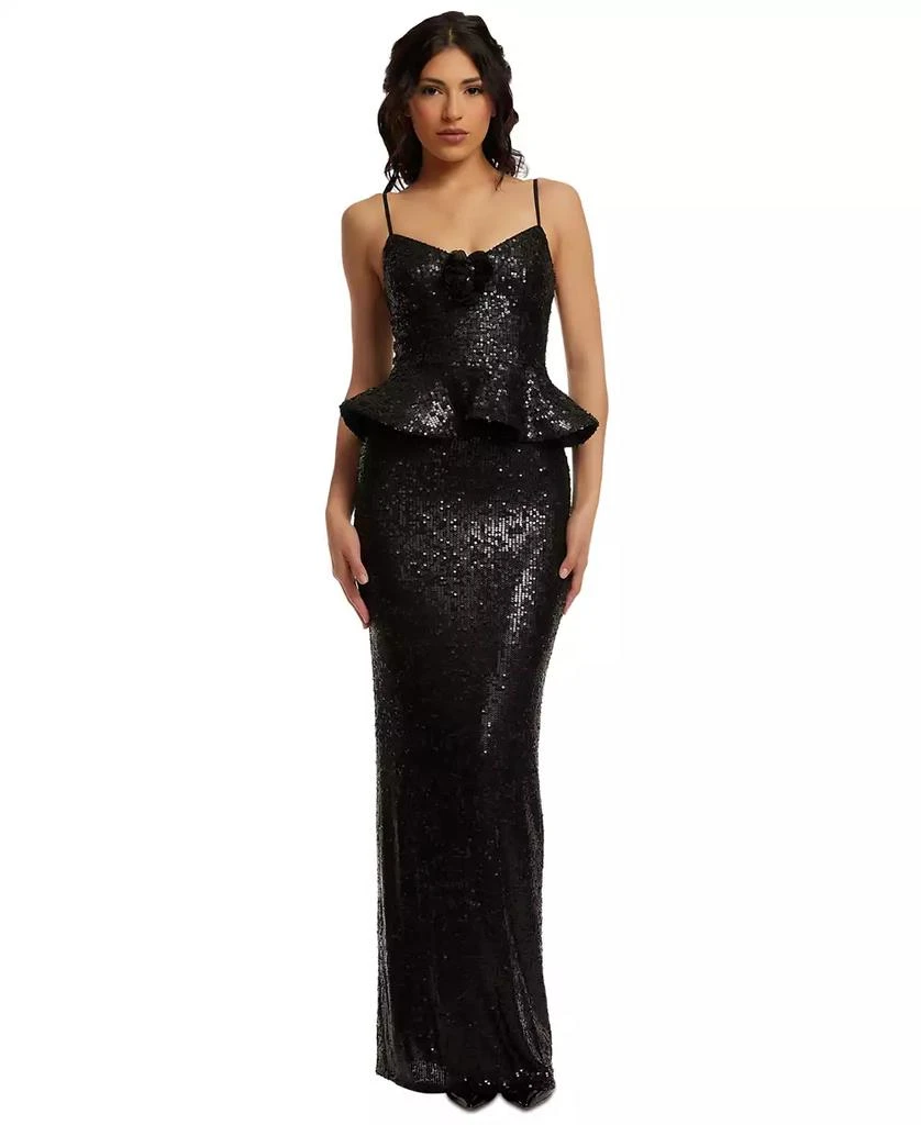 商品Dress The Population|Women's Akiah Sequined Peplum Gown,价格¥2839,第1张图片