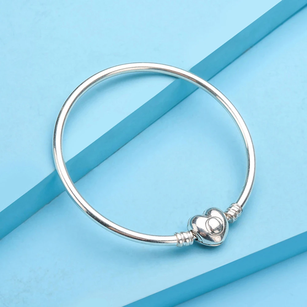 PANDORA 潘多拉 Moments标志心形链扣925银手镯 596268 商品