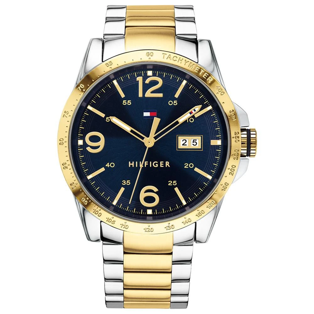 商品Tommy Hilfiger|Men's Gold-Tone Stainless Steel Bracelet Watch 44mm,价格¥701,第1张图片