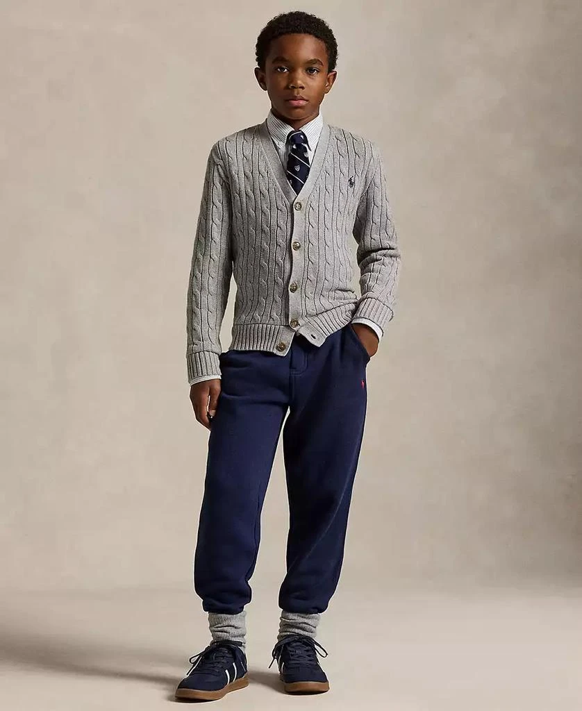 商品Ralph Lauren|Big Boys Cable-Knit Cotton V-Neck Cardigan Sweater,价格¥480,第2张图片详细描述