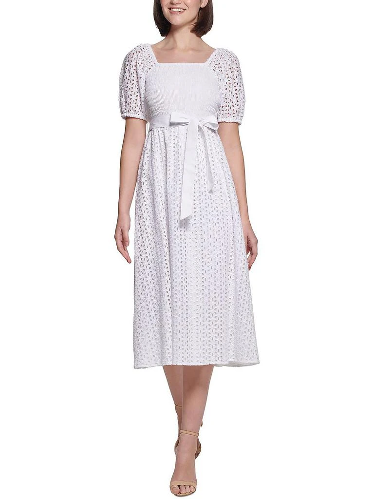 商品Kensie|Womens Eyelet Calf Midi Dress,价格¥227,第1张图片