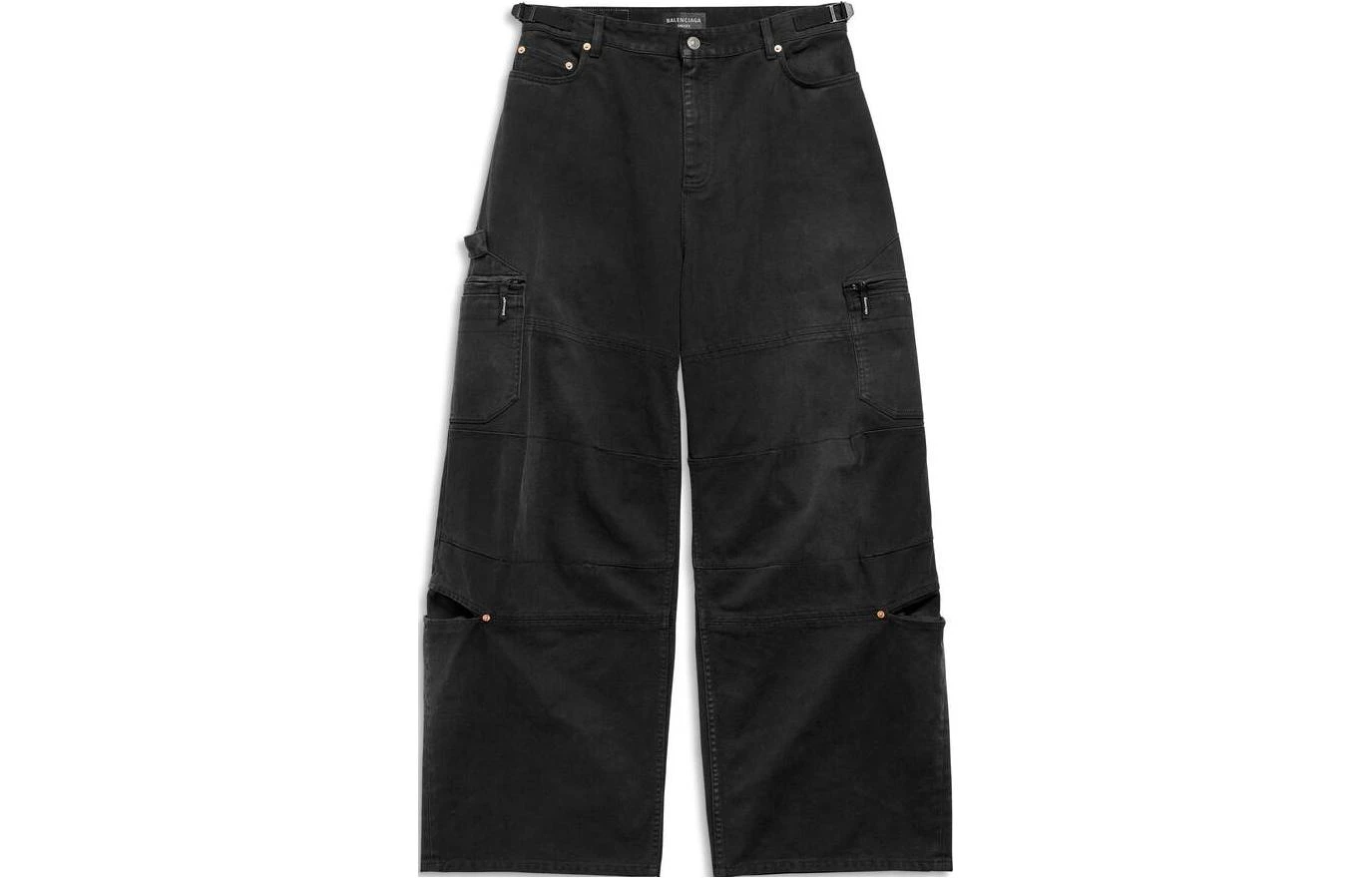 商品[国内直发] Balenciaga|巴黎世家 Logo贴标休闲阔腿牛仔裤 宽松版型 男款 黑色,价格¥18486,第1张图片