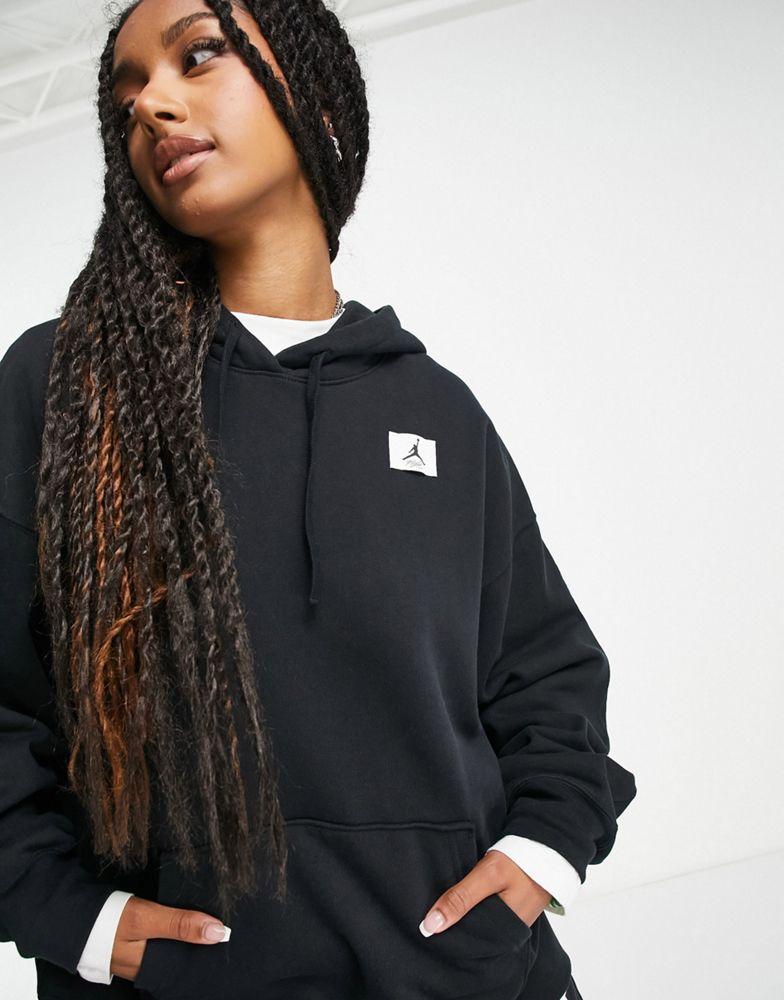 Jordan essential fleece pullover hoodie in black商品第2张图片规格展示