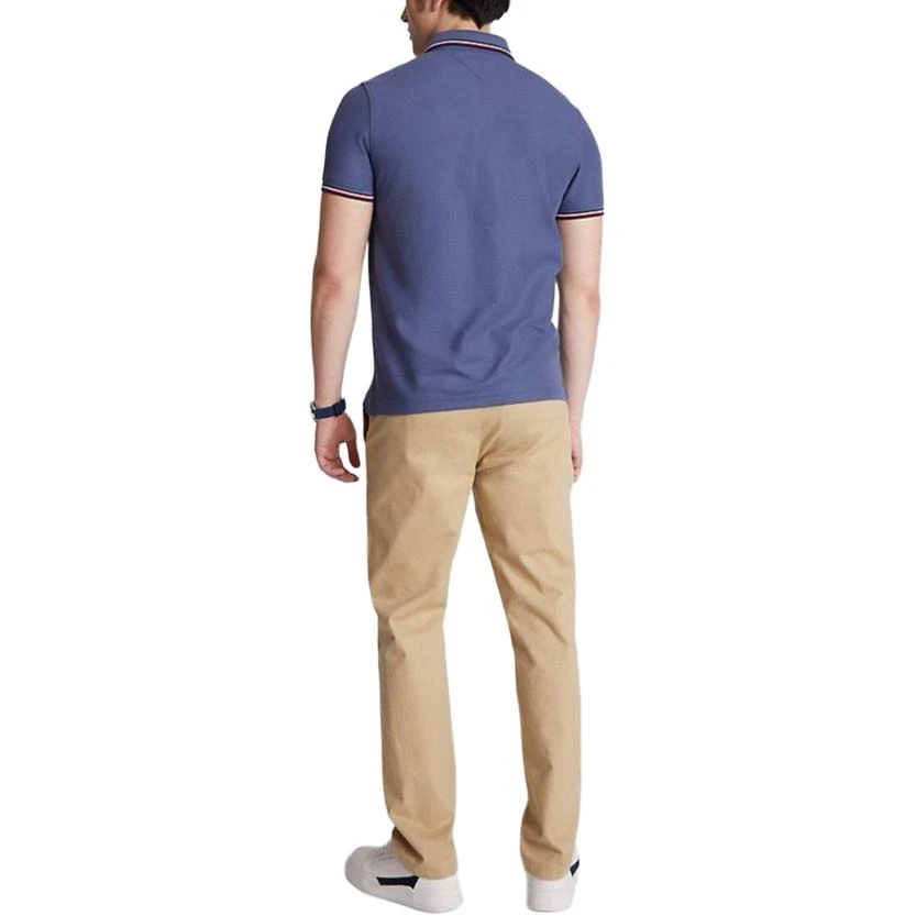 商品[国内直发] Tommy Hilfiger|网球穿搭美式复古纯色简约宽松短袖Polo衫 男款 蓝色,价格¥572,第4张图片详细描述
