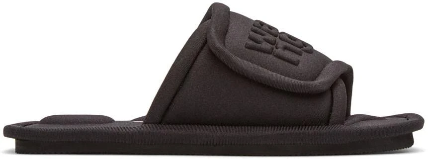 商品Alexander Wang|Black Padded Lana Slippers,价格¥1831,第1张图片