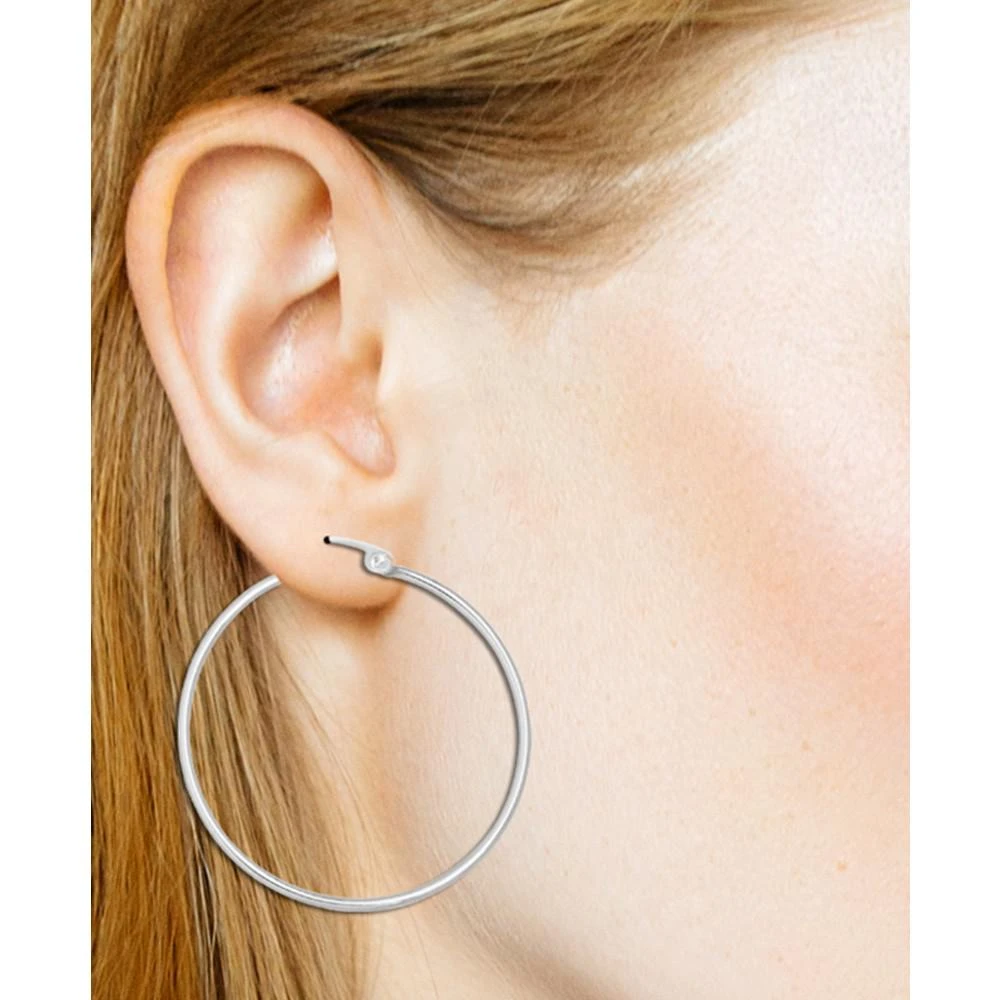 商品Essentials|And Now This Silver Plated Polished Hoop Earring,价格¥182,第2张图片详细描述