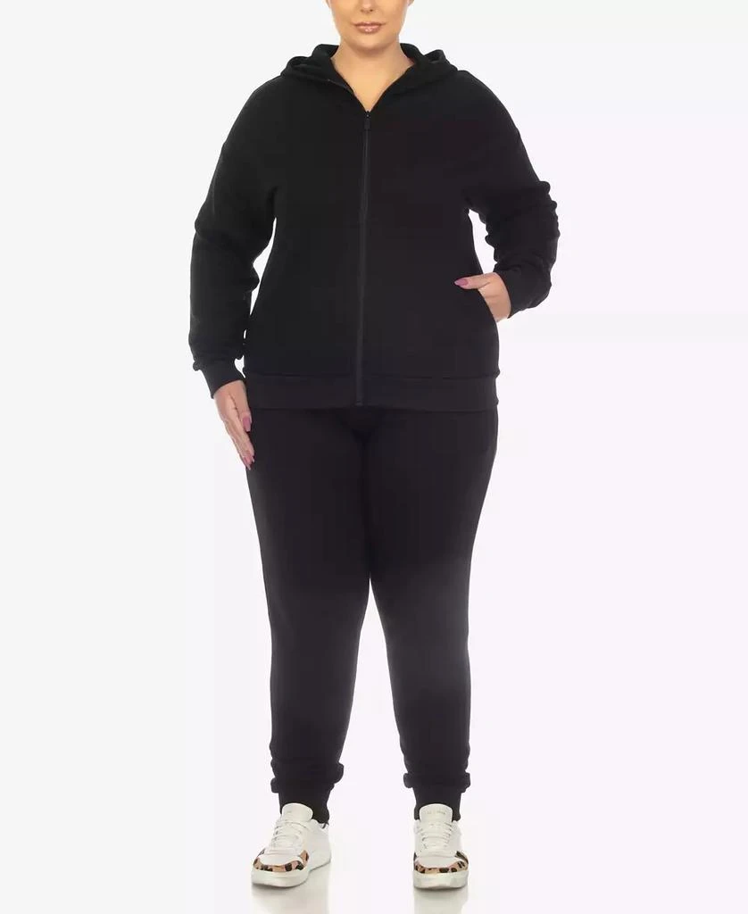 商品White Mark|Plus Size Fleece Lined 2 Pc Tracksuit Set,价格¥627,第1张图片