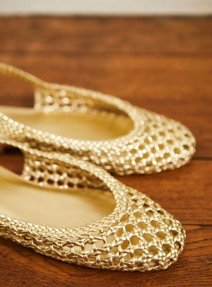 商品预计3周后发货 Petite Mendigote|Sandales Plates Rudy Nappa - Gold,价格¥558,第4张图片详细描述