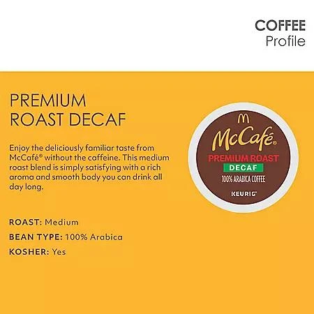 商品McCafé|McCafe Decaf Premium Medium Roast K-Cup Coffee Pods, 94 ct.,价格¥328,第3张图片详细描述