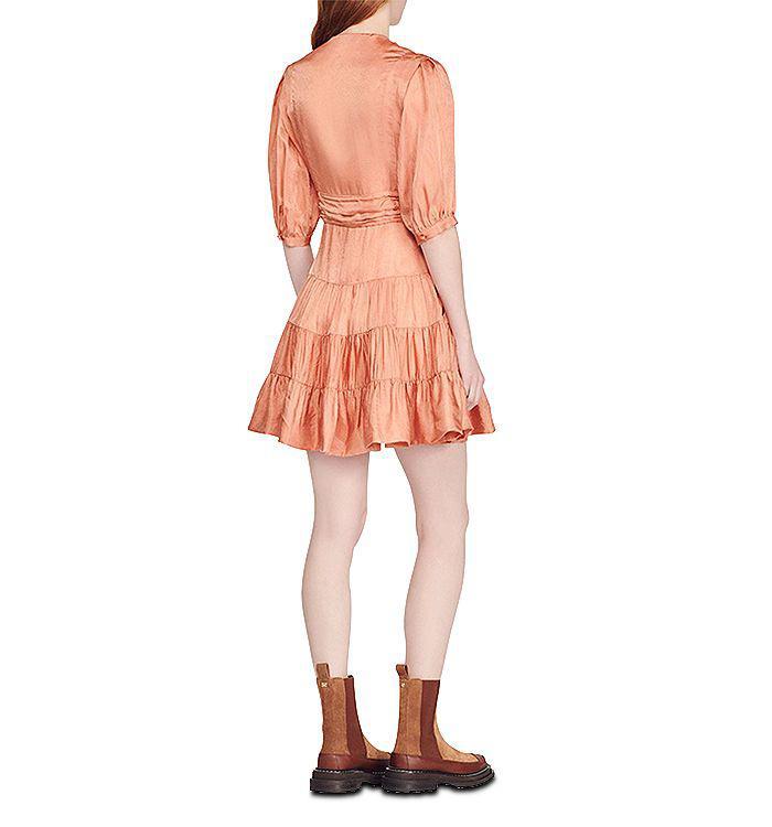 商品Sandro|Mylene Satin Mini Dress,价格¥1578,第4张图片详细描述