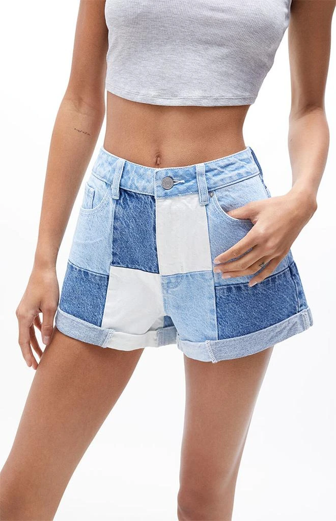 商品PacSun|Eco Pieced Patchwork Mom Shorts,价格¥111,第2张图片详细描述