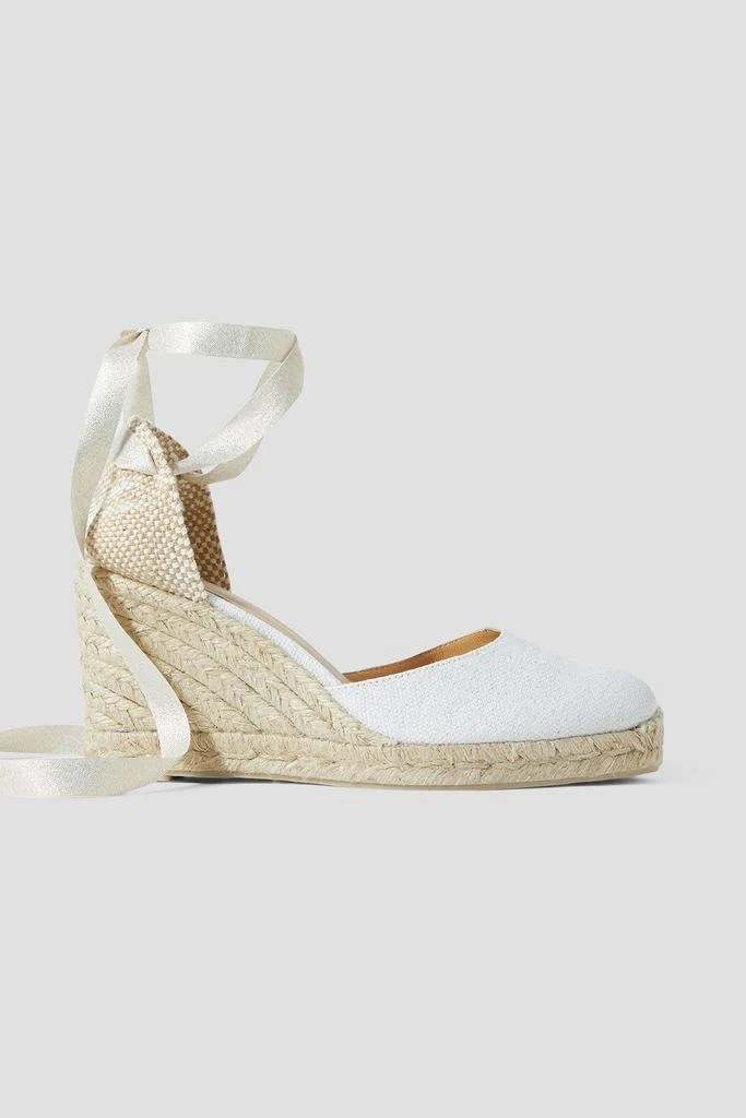 商品CASTAÑER|Carina 80 metallic canvas wedge espadrilles,价格¥563,第1张图片