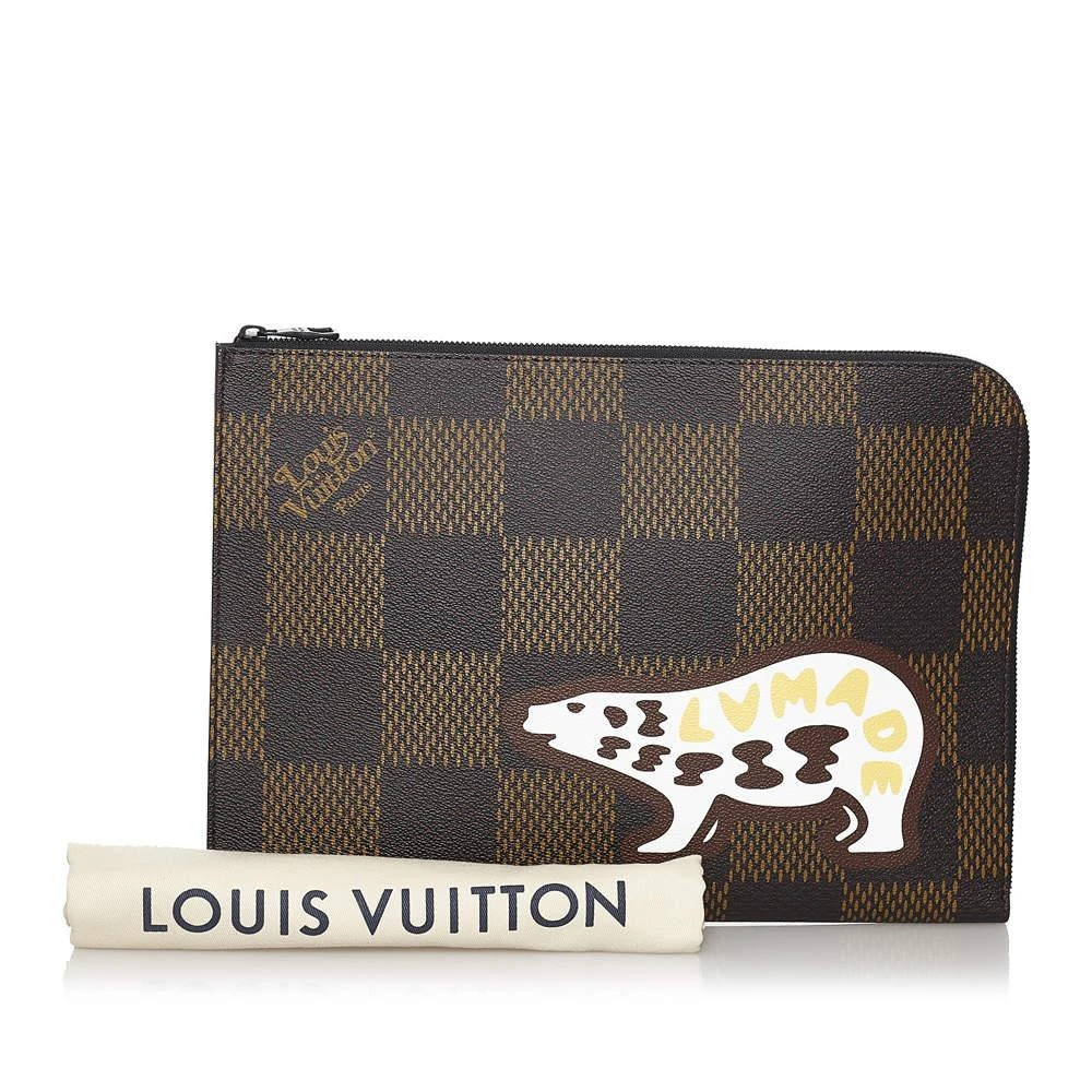 Louis Vuitton Brown Damier Ebene Nigo Bear Clutch Bag 商品