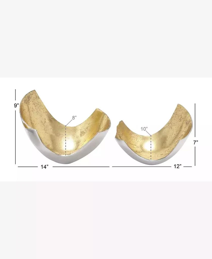 Aluminum Contemporary 2 Piece Abstract Decorative Bowl Set 商品