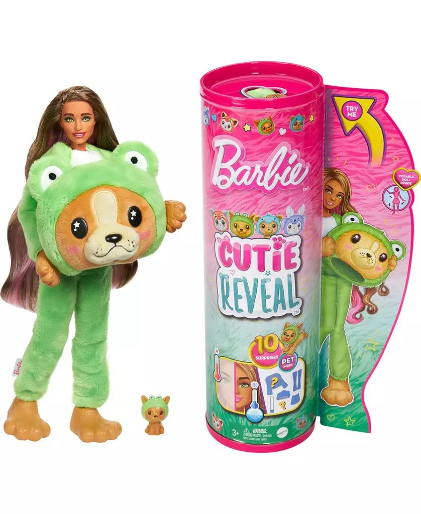 商品Barbie|Cutie Reveal Costume-Themed Series Doll and Accessories with 10 Surprises, Puppy as Frog,价格¥158,第1张图片