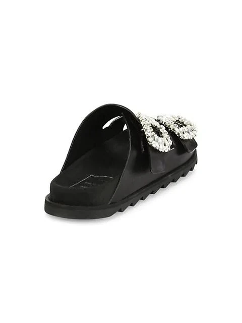 商品Roger Vivier|Slidy Viv Strass Leather Slides,价格¥9949,第3张图片详细描述