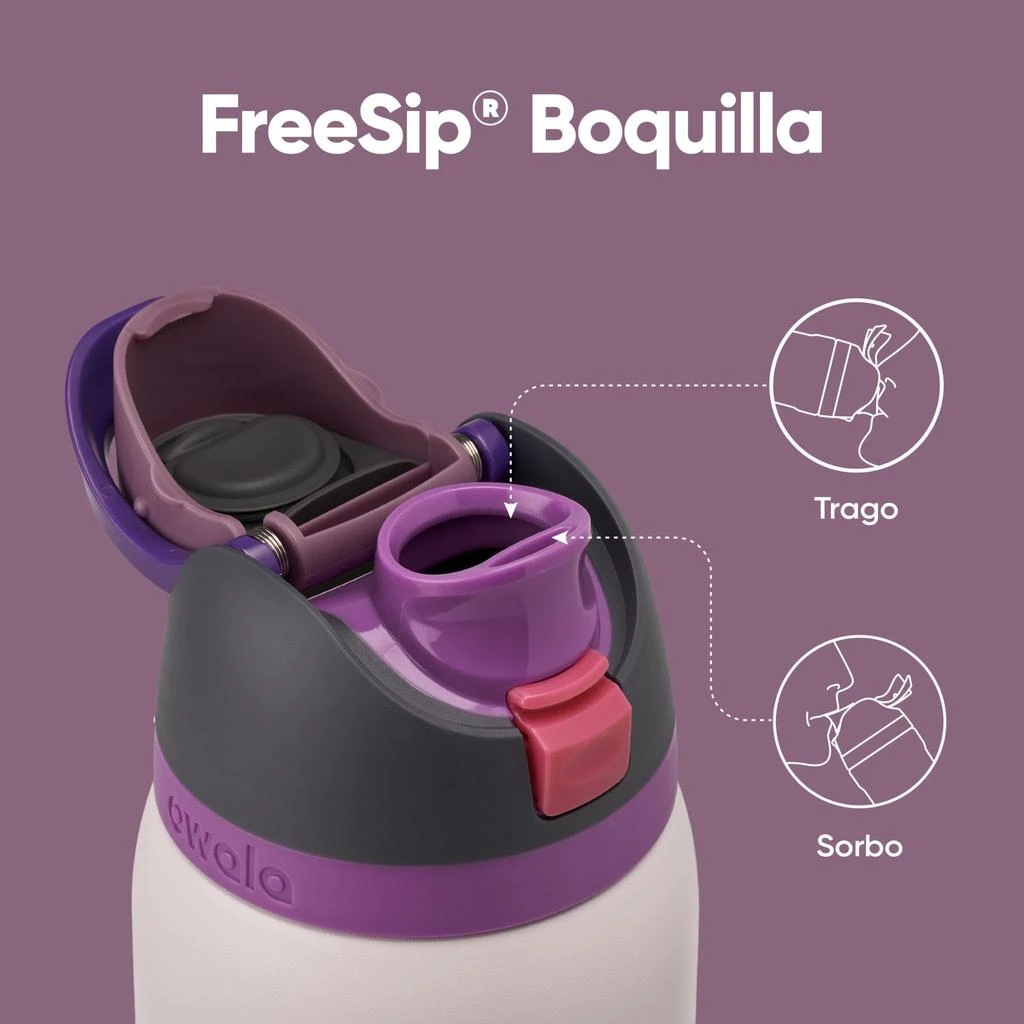 商品Owala|Owala FreeSip Insulated Stainless Steel Water Bottle with Straw for Sports, Travel, and School BPA-Free Sports Water Bottle, 32 oz, Dreamy Field,价格¥207,第4张图片详细描述