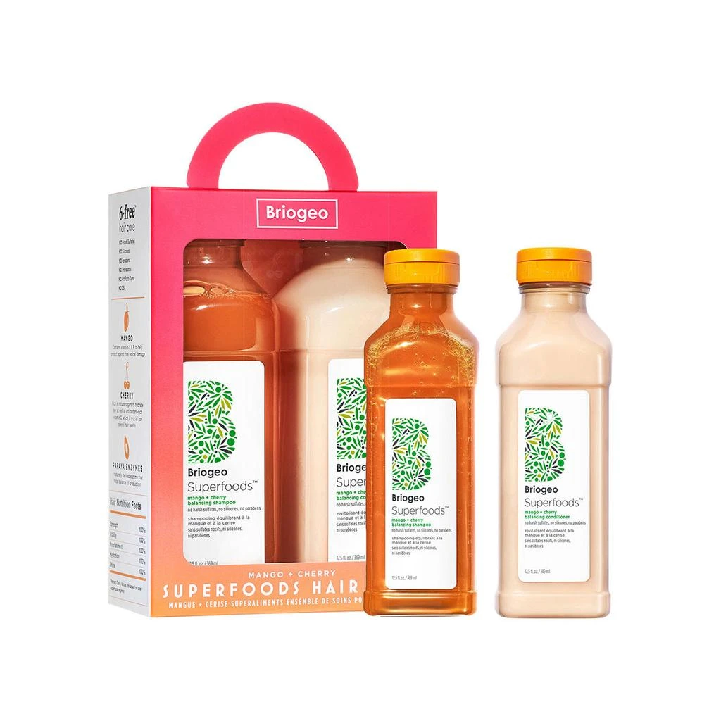 商品Briogeo|Superfoods Mango and Cherry Balancing Shampoo and Conditioner,价格¥423,第1张图片