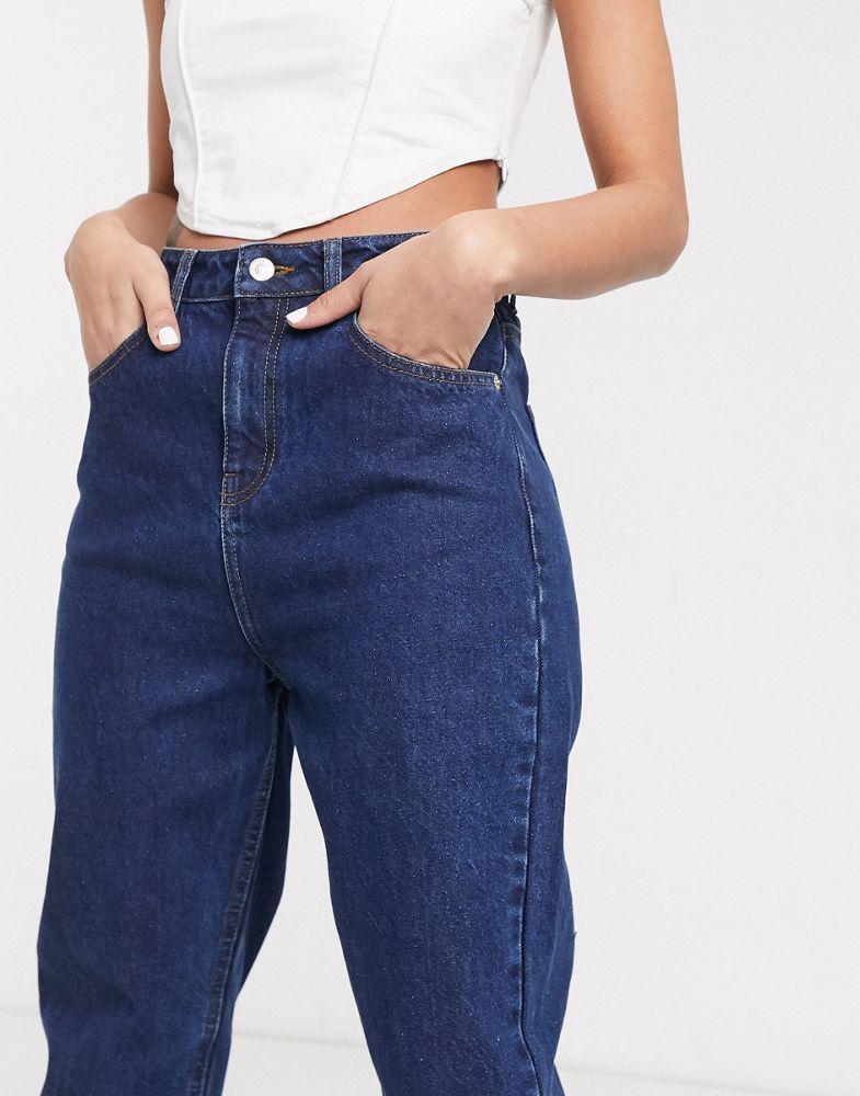 商品ASOS|ASOS DESIGN high rise 'original' mom jeans in darkwash,价格¥76,第5张图片详细描述