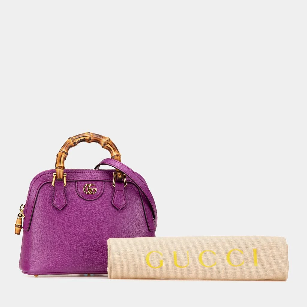 Gucci Purple Mini Dollar Calfskin Bamboo Diana Dome Satchel 商品