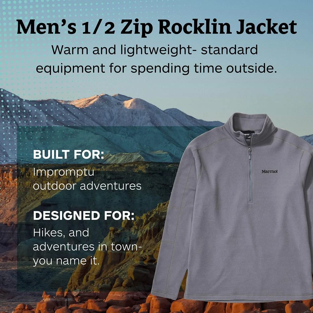 商品Marmot|Marmot Men's Rocklin 1/2 Zip Jacket,价格¥594,第2张图片详细描述