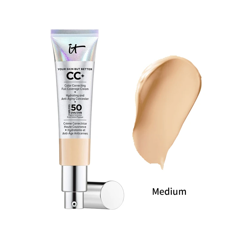 T COSMETICS依科美 经典遮瑕款小银管CC霜粉底液32ml SPF50  保湿遮瑕适合混合肤质 商品