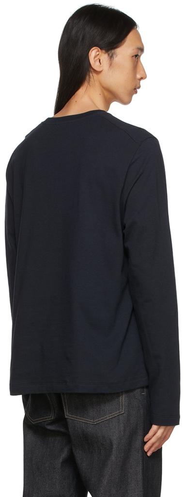 Navy Cashmere Jersey Long Sleeve T-Shirt商品第3张图片规格展示
