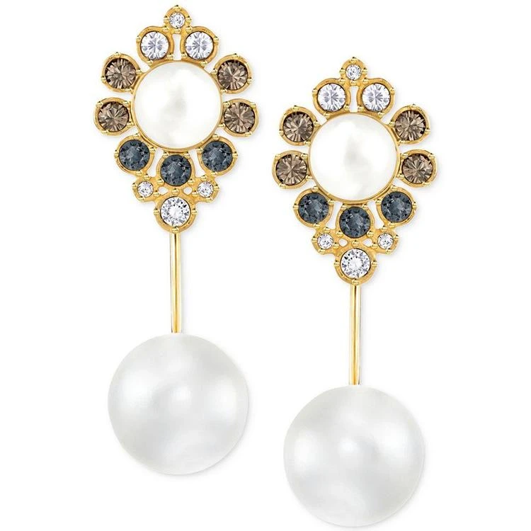 商品Swarovski|Gold-Tone Imitation Pearl and Crystal Drop Earrings,价格¥592,第1张图片