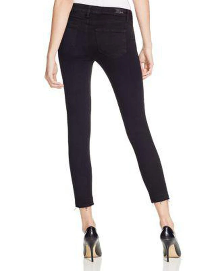 商品Paige|Denim Verdugo Crop Jeans in Jet Black Destroyed,价格¥1116,第2张图片详细描述