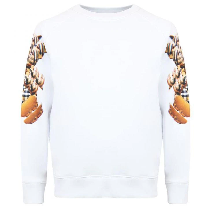 商品Burberry|White Kaleidoscope Arms Bear Sweatshirt,价格¥1419,第2张图片详细描述