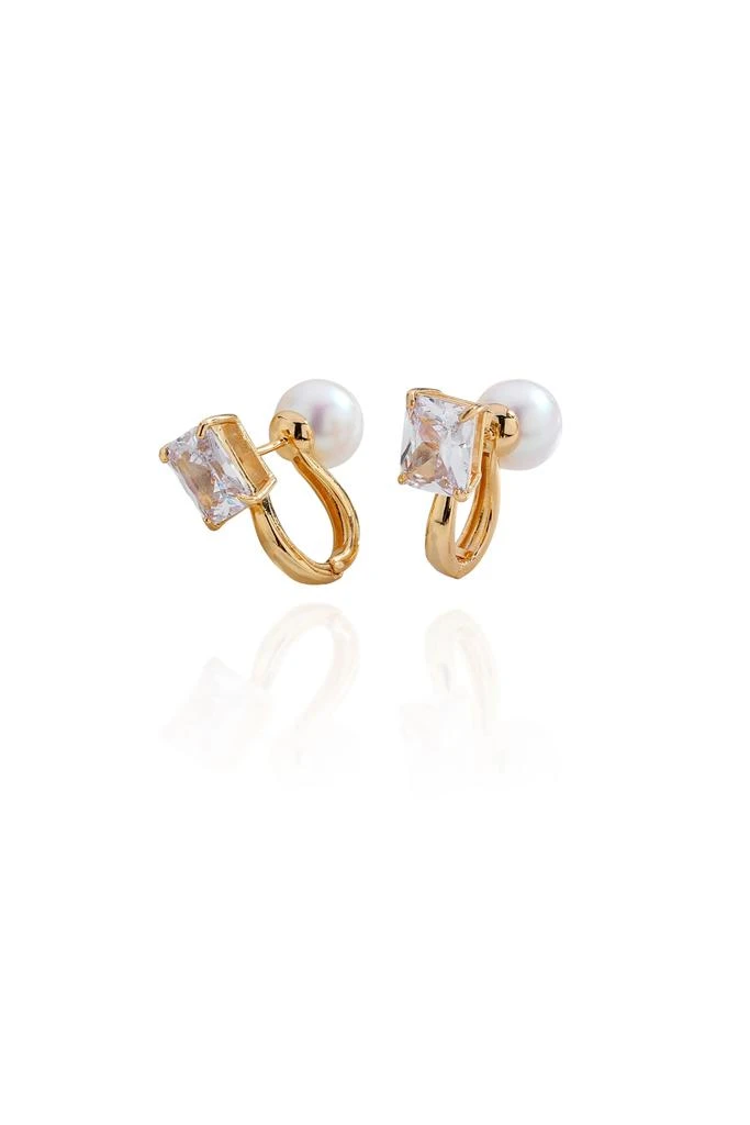 商品Classicharms|Gold Pearl Zirconia Multi-wear  Earrings,价格¥464,第1张图片