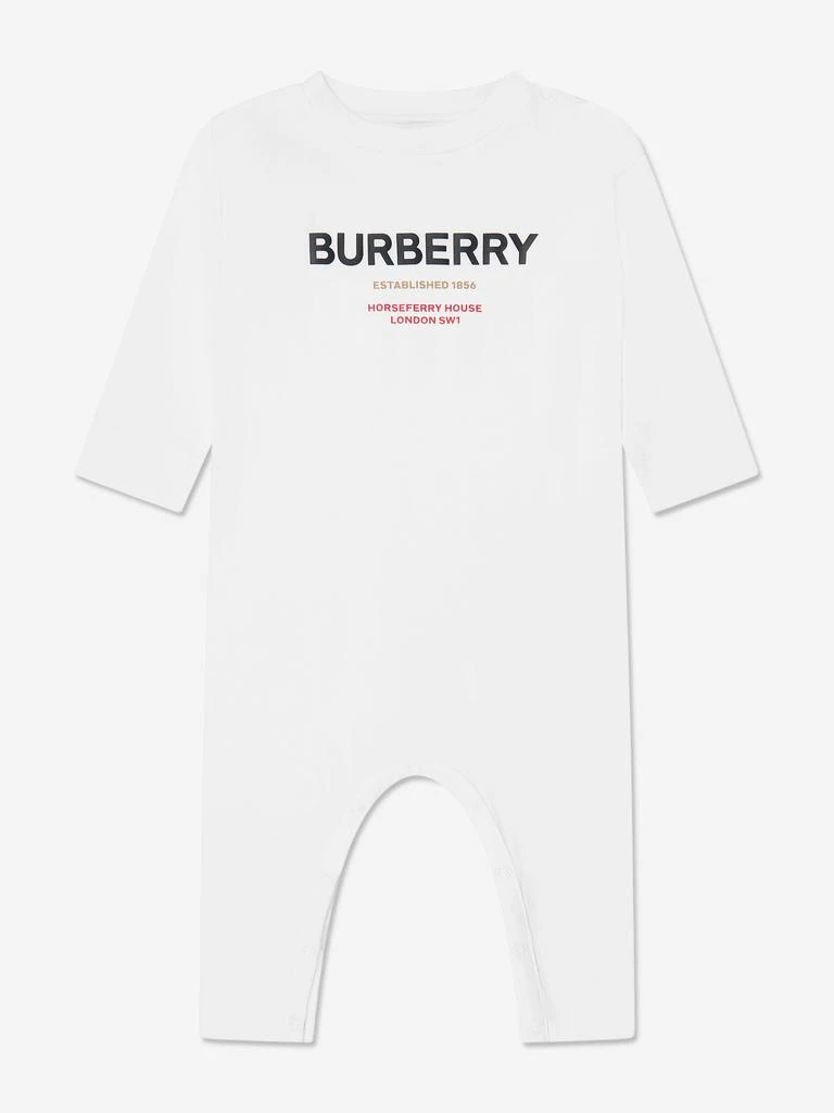 商品Burberry|Baby Azari Long Sleeve Romper In White,价格¥1613,第1张图片