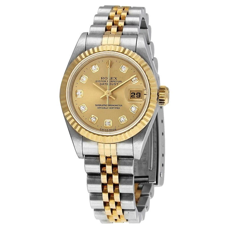 商品[二手商品] Rolex|Pre-owned Rolex Datejust Automatic Diamond Gold Dial Ladies Watch 69173CDJ,价格¥37916,第1张图片