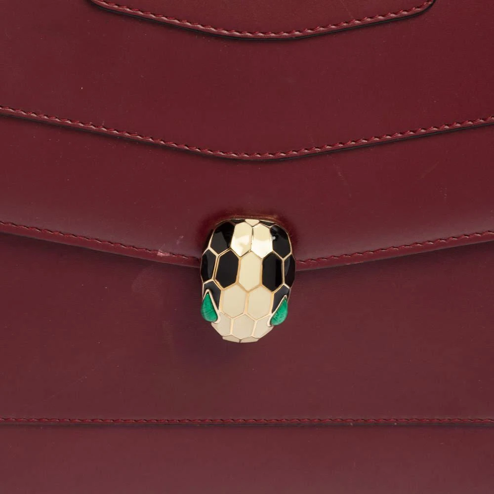 商品[二手商品] BVLGARI|Bvlgari Burgundy Leather Serpenti Forever Top Handle Bag,价格¥4617,第5张图片详细描述