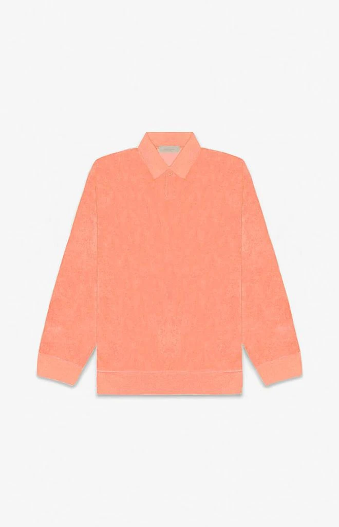 商品Essentials|Women's Coral Velour Long Sleeve Polo Sweatshirt,价格¥627,第1张图片