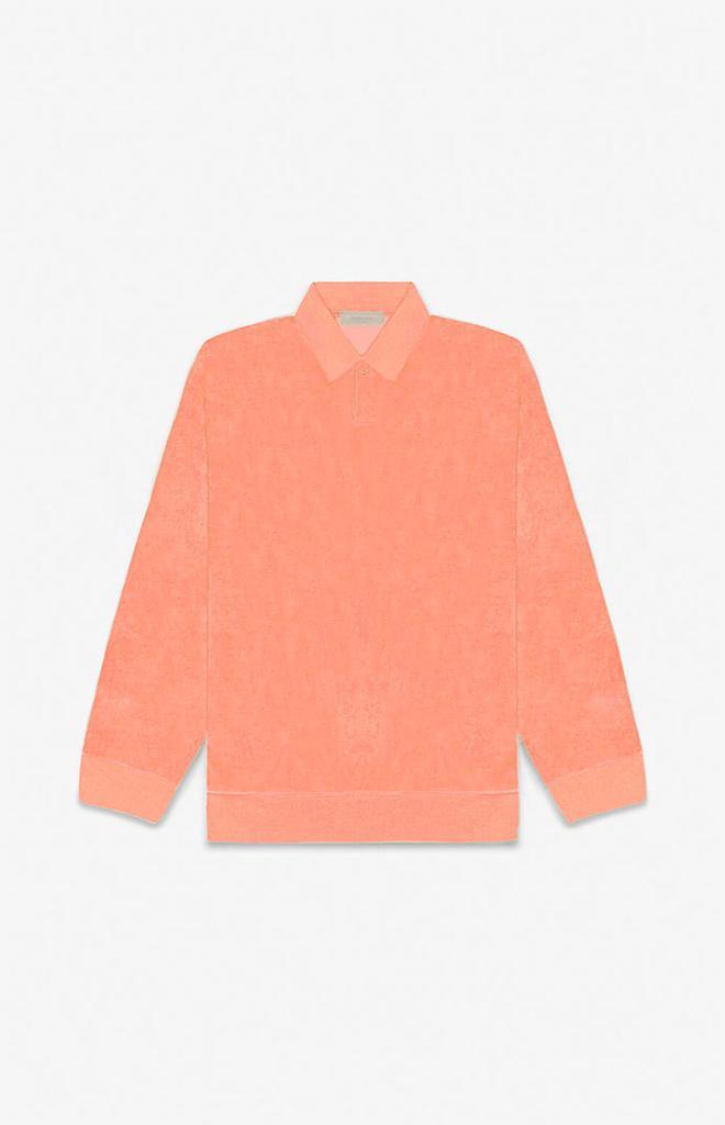 商品Essentials|Women's Coral Velour Long Sleeve Polo Sweatshirt,价格¥538,第1张图片