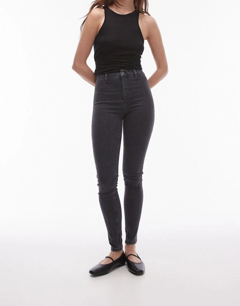 商品Topshop|Topshop Joni high rise super skinny jean in washed black,价格¥296,第1张图片