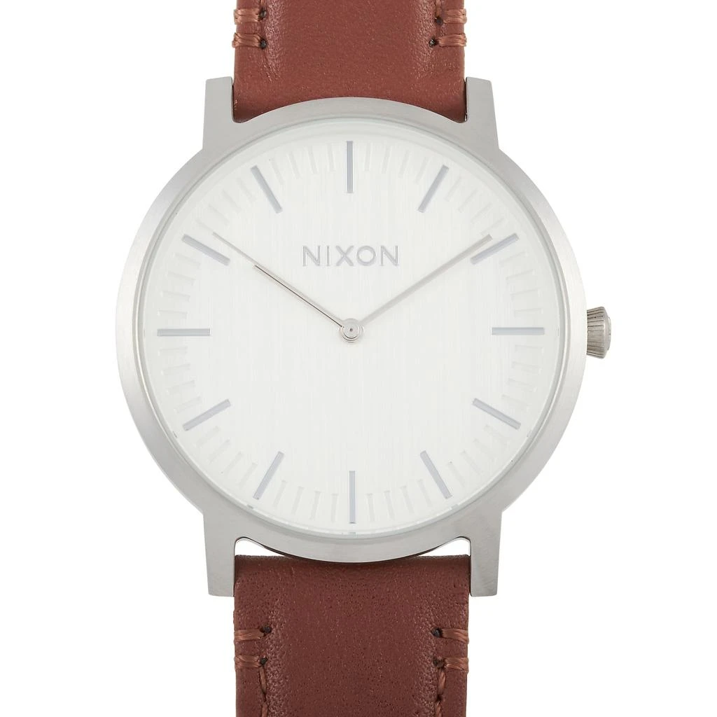 商品Nixon|Nixon Porter Leather Silver/Brown 40mm Stainless Steel Watch A1058-1113,价格¥642,第1张图片