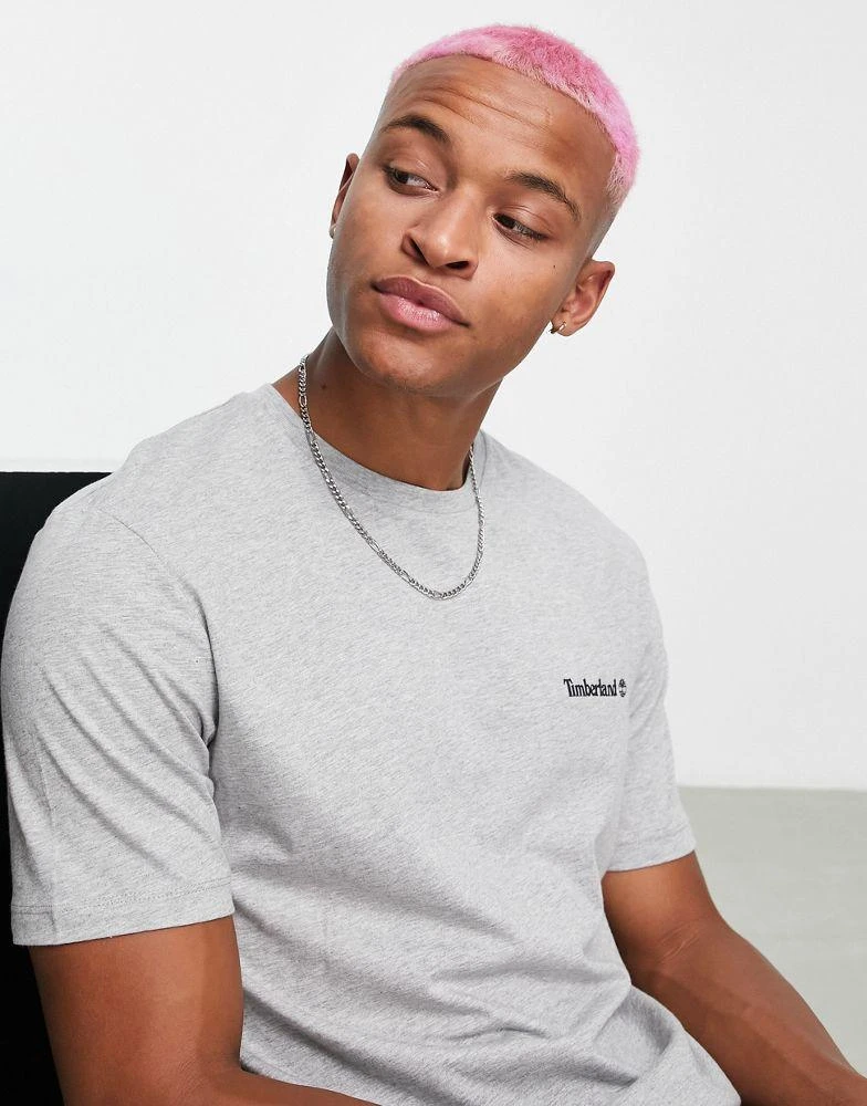 商品Timberland|Timberland small logo print t-shirt in light grey,价格¥114,第3张图片详细描述