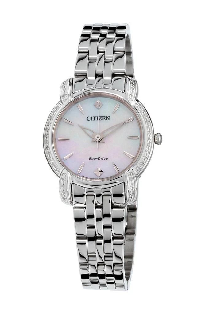 商品Citizen|Women's Jolie Diamond Accent Stainless Steel Watch, 30mm,价格¥2419,第1张图片